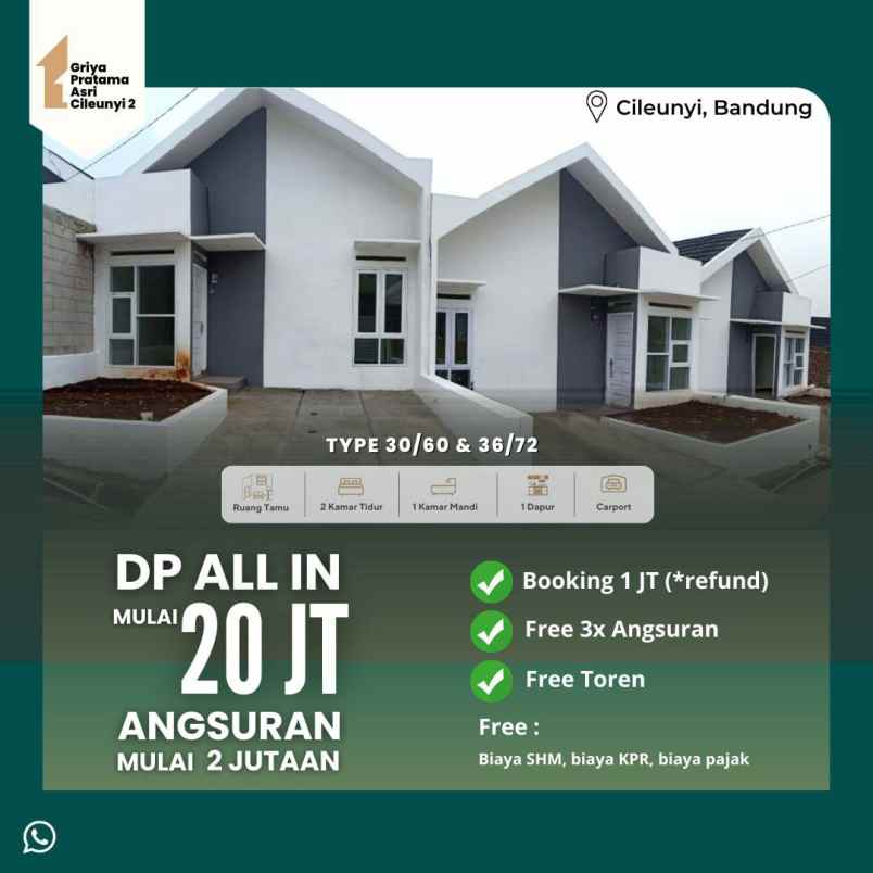 rumah baru dp 20 juta dekat unpad itb ipdn