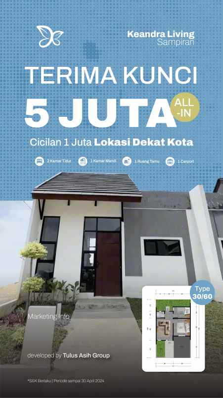 rumah cuma 5 jutaan di keandra living sampiran