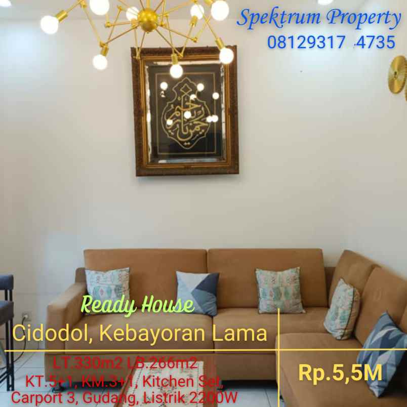 rumah di kebayoran jkt siap huni lt 266 lb 330 rp 5 5m