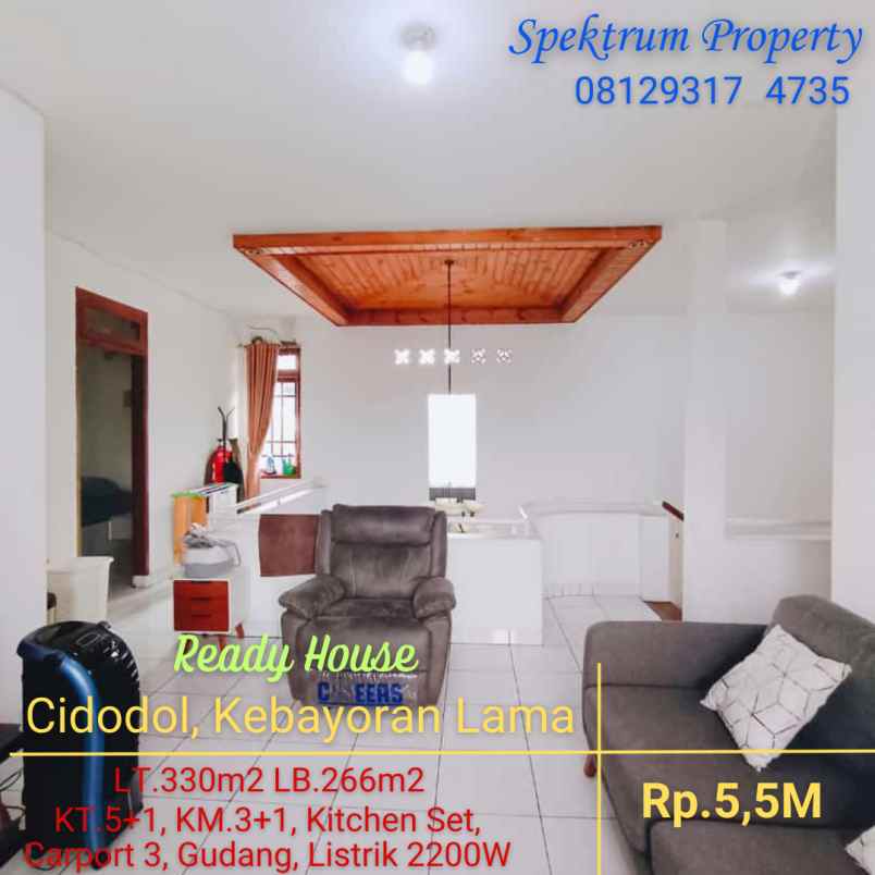 rumah di kebayoran jkt siap huni lt 266 lb 330 rp 5 5m