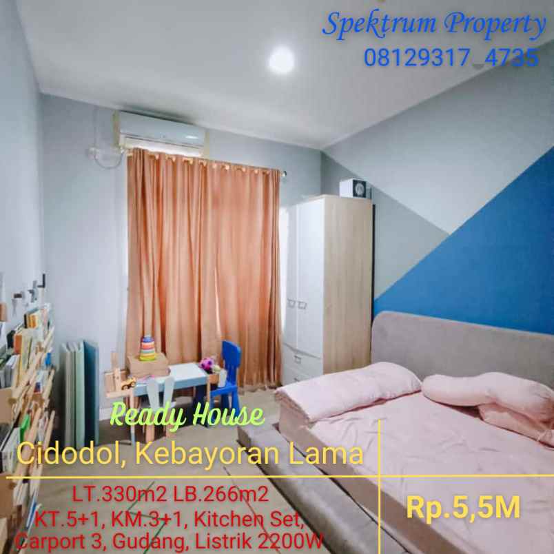 rumah di kebayoran jkt siap huni lt 266 lb 330 rp 5 5m