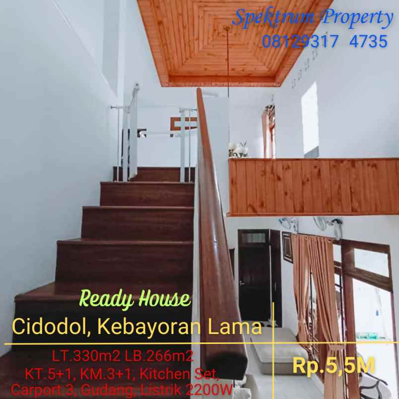 rumah di kebayoran jkt siap huni lt 266 lb 330 rp 5 5m