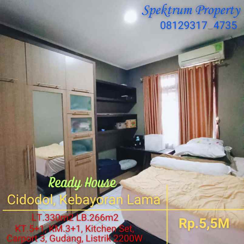 rumah di kebayoran jkt siap huni lt 266 lb 330 rp 5 5m