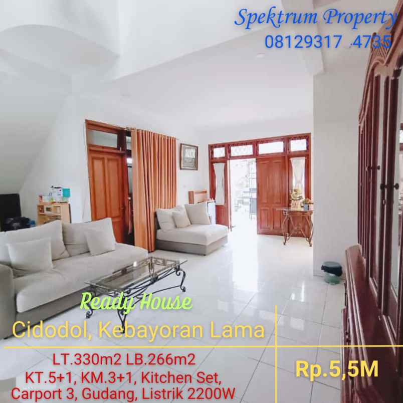 rumah di kebayoran jkt siap huni lt 266 lb 330 rp 5 5m