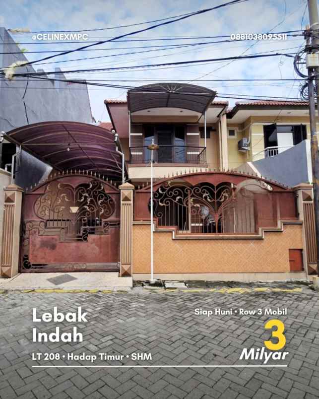rumah lebak indah strategis siap huni row 3 mobil