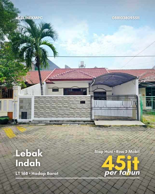 rumah lebak indah strategis siap huni row 3 mobil