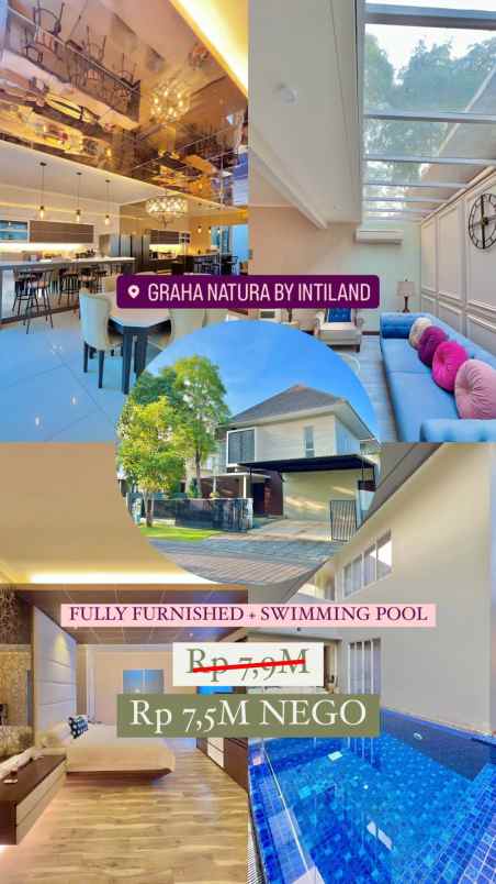 rumah mewah graha natura furnished