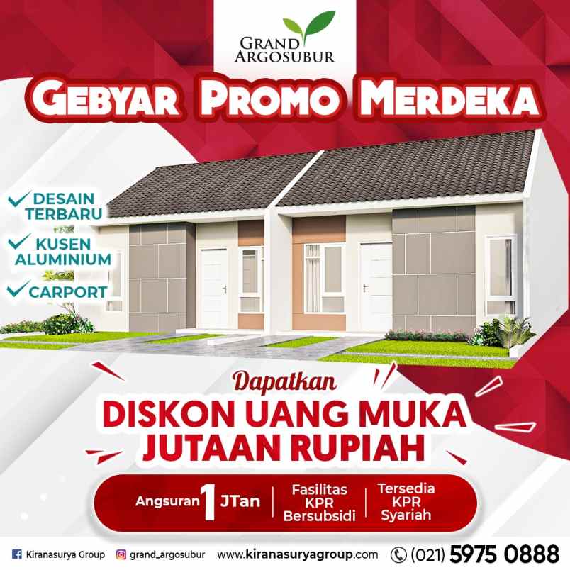 rumah subsidi ready stock grand argosubur