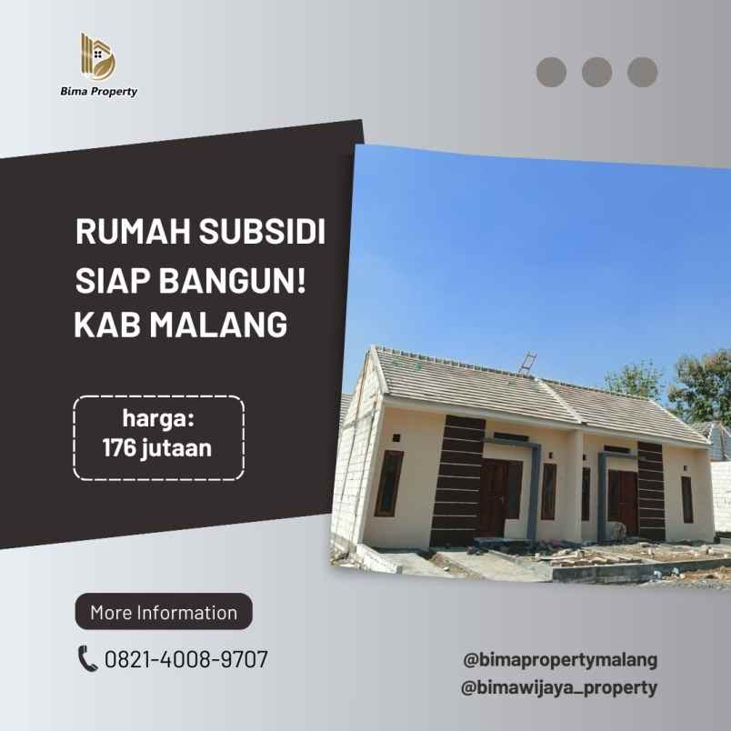 rumah subsidi siap bangun dekat pasar di malang