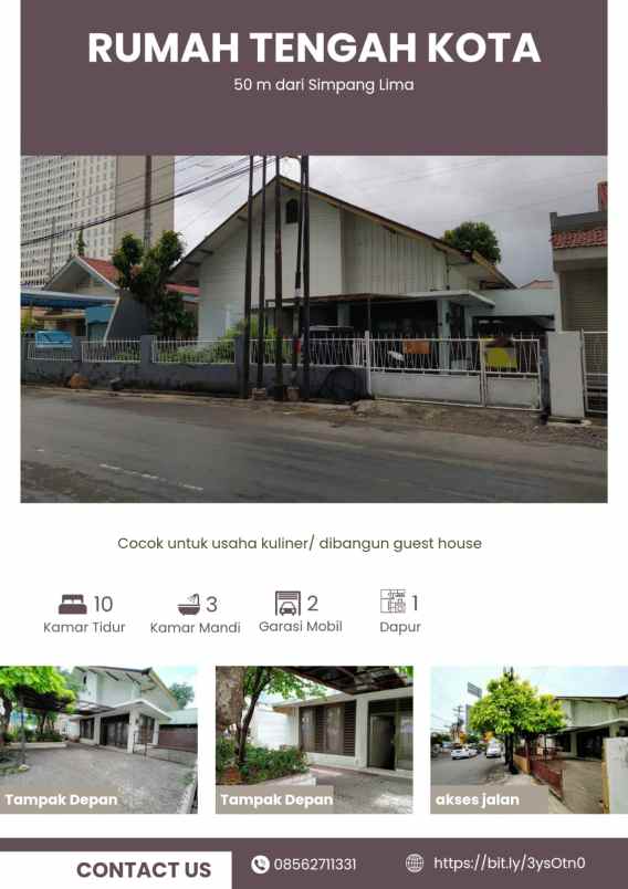 rumah tengah kota 50 m dari simpang lima semarang