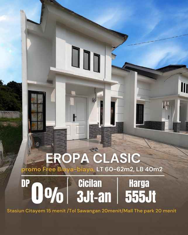 rumah type eropa clasic di bedahan kota depok