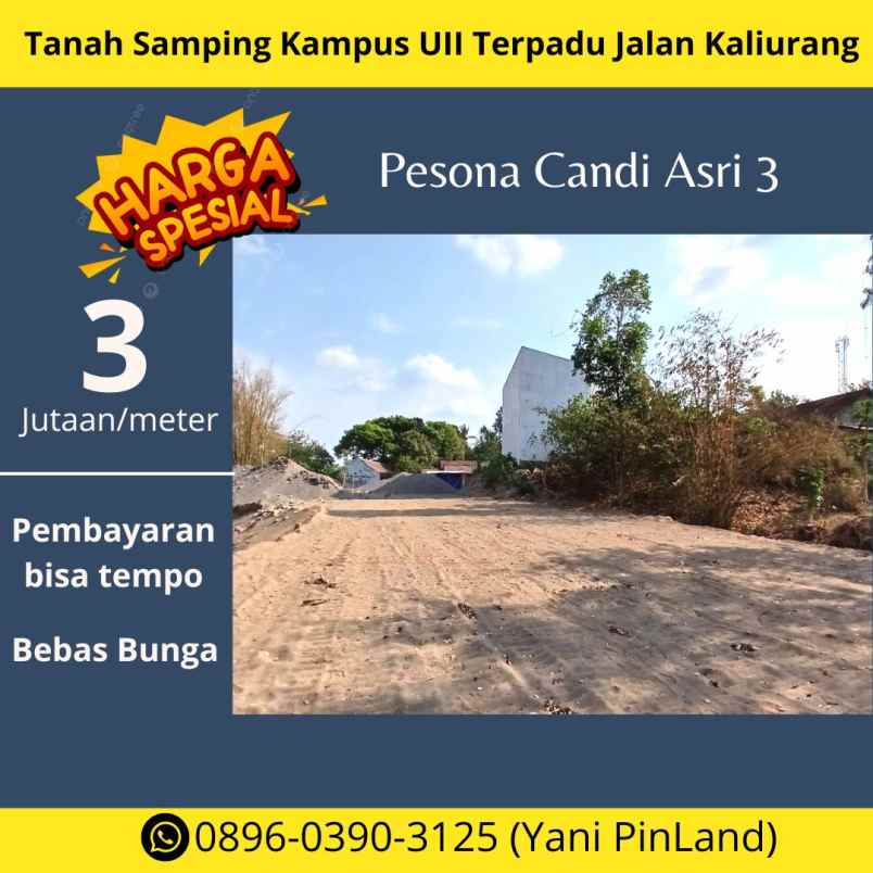 tanah cocok untuk kos dekat kampus uii jalan kaliurang