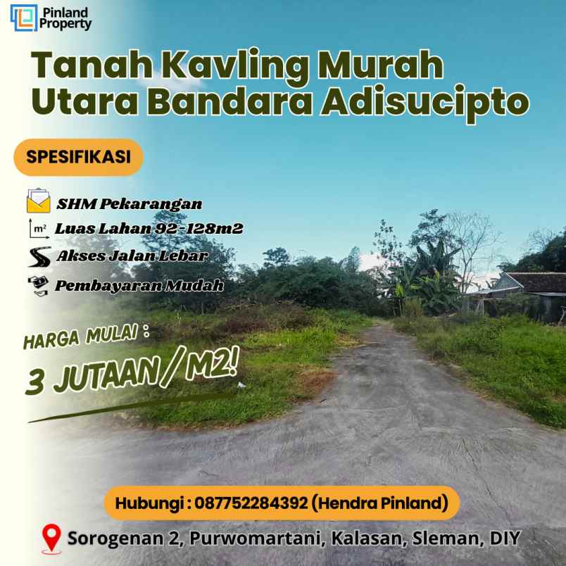 tanah kavling murah utara bandara adisucipto