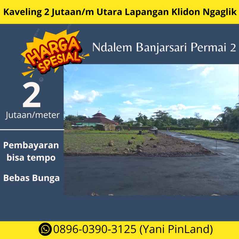 tanah murah utara lapangan klidon ngaglik 2 jutaan m