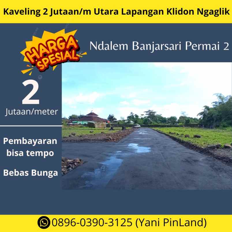 tanah murah utara lapangan klidon ngaglik 2 jutaan m