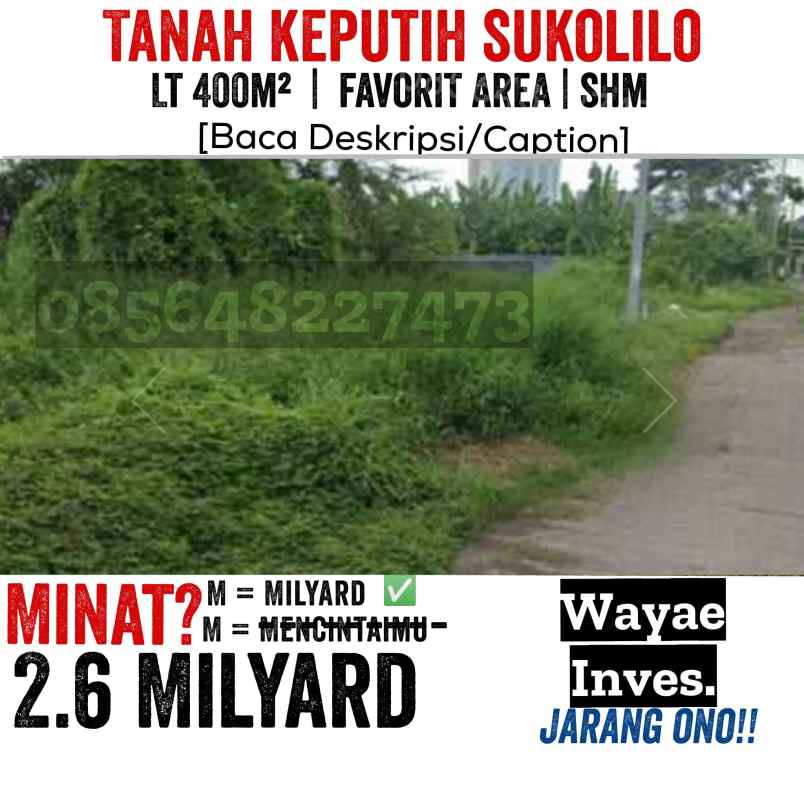 tanah strategis keputih sukolilo dian regency