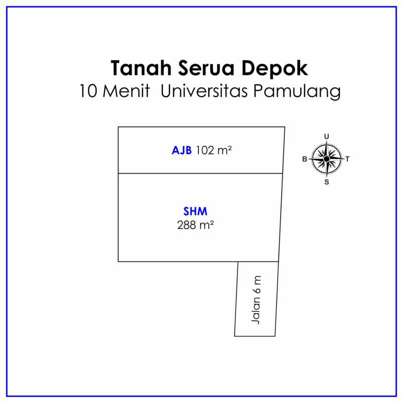 2 7 km kampus unpam tanah shm murah lokasi bagus