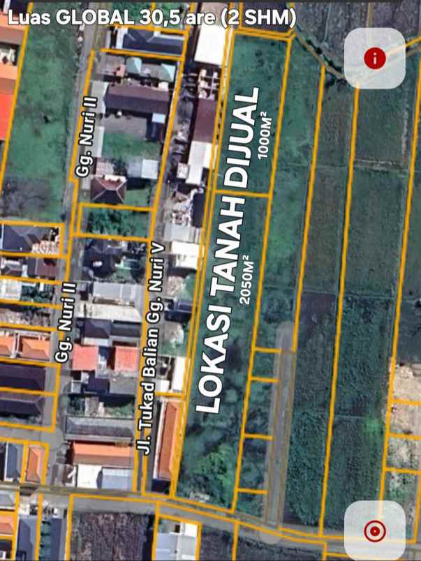 dijual 30 5 are jl tukad balian gg nuri renon denpasar