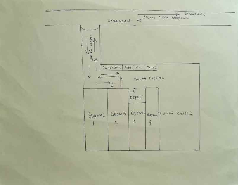 dijual atau disewakan gudang di mijen semarang