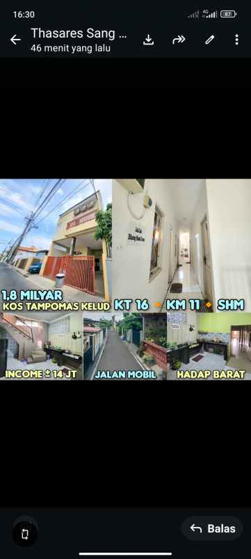 dijual kost aktif di tampomas sampangan semarang