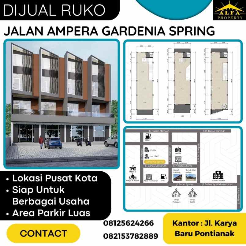 dijual ruko baru gardenia spring ampera pontianak kota