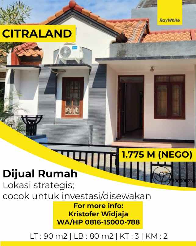 dijual rumah alam hijau citraland