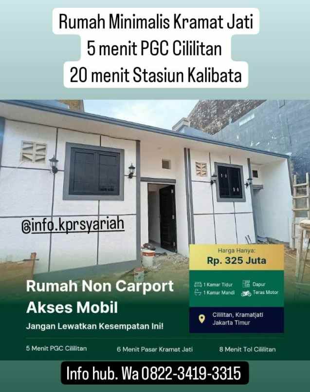 dijual rumah cililitan