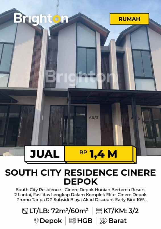 dijual rumah cinere depok kota
