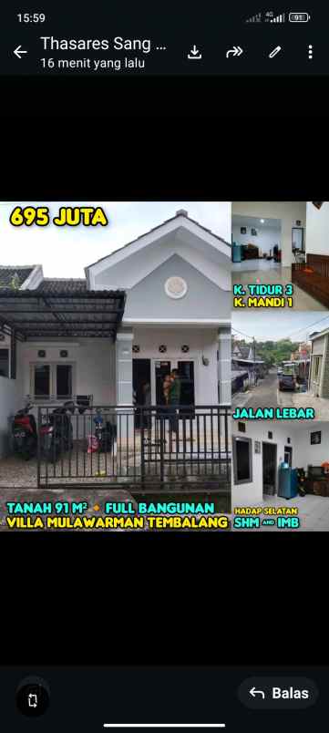 dijual rumah di villa mulawarman tembalang semarang