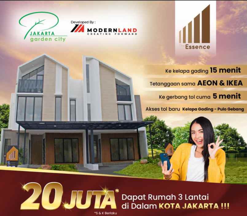 dijual rumah jakarta garden city jgc