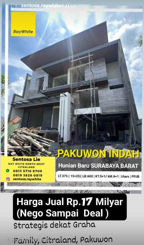 dijual rumah jalan pakuwon indah