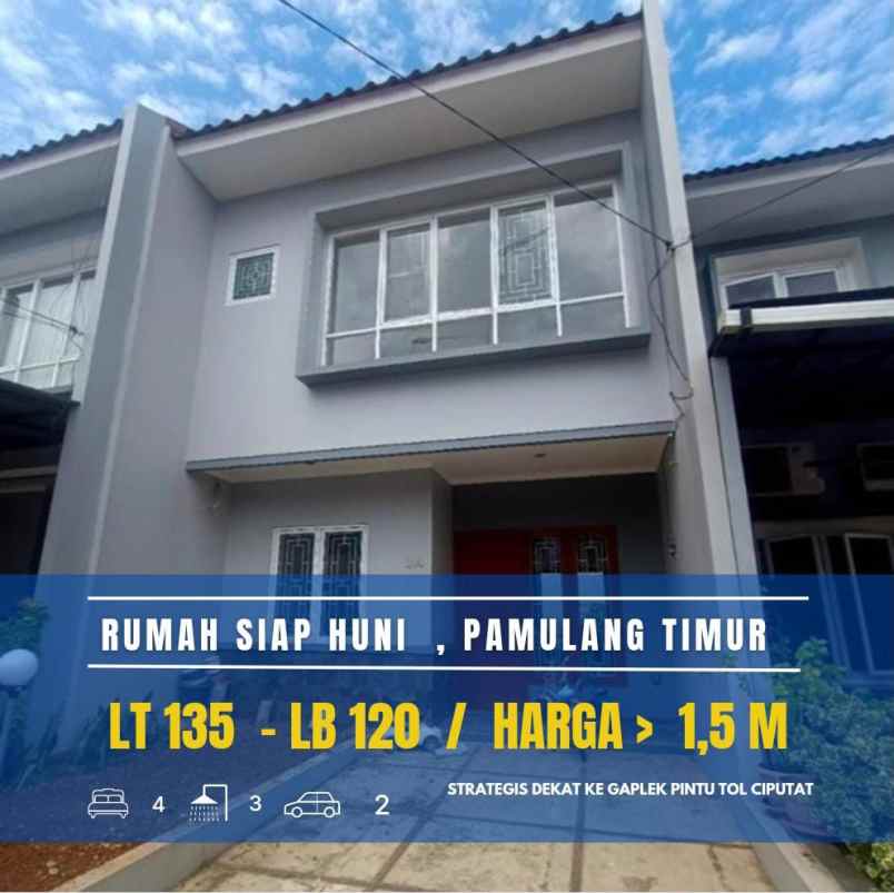 dijual rumah jalan raya pinang