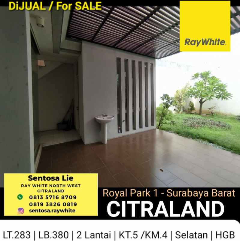 dijual rumah jalan royal park 1 citraland