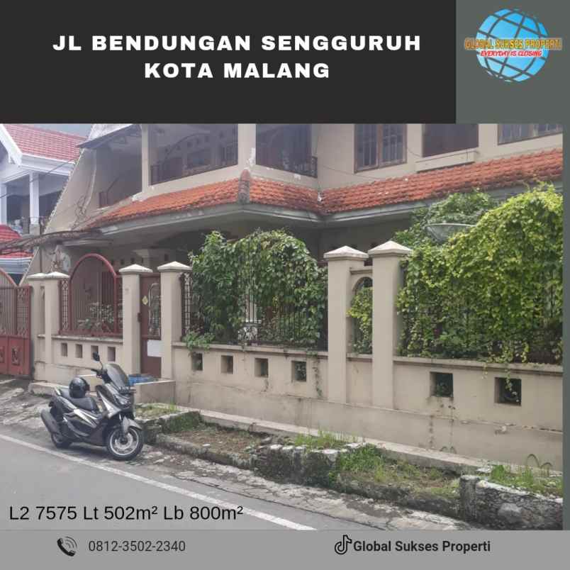 dijual rumah jl bendungan sengguruh