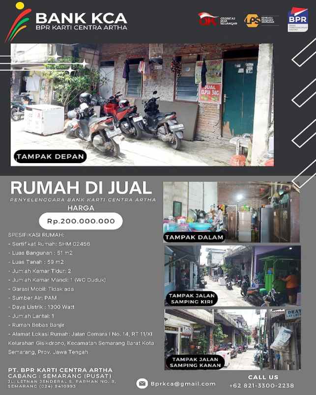 dijual rumah jl cemara i no 14 rt 11 xi