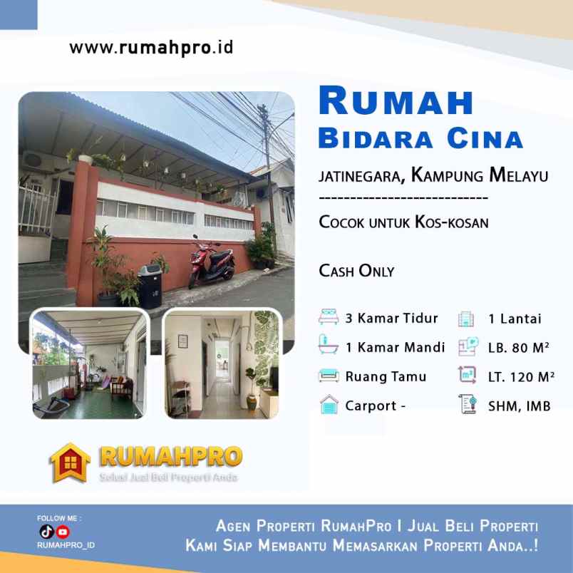 dijual rumah jl otista kampung melayu