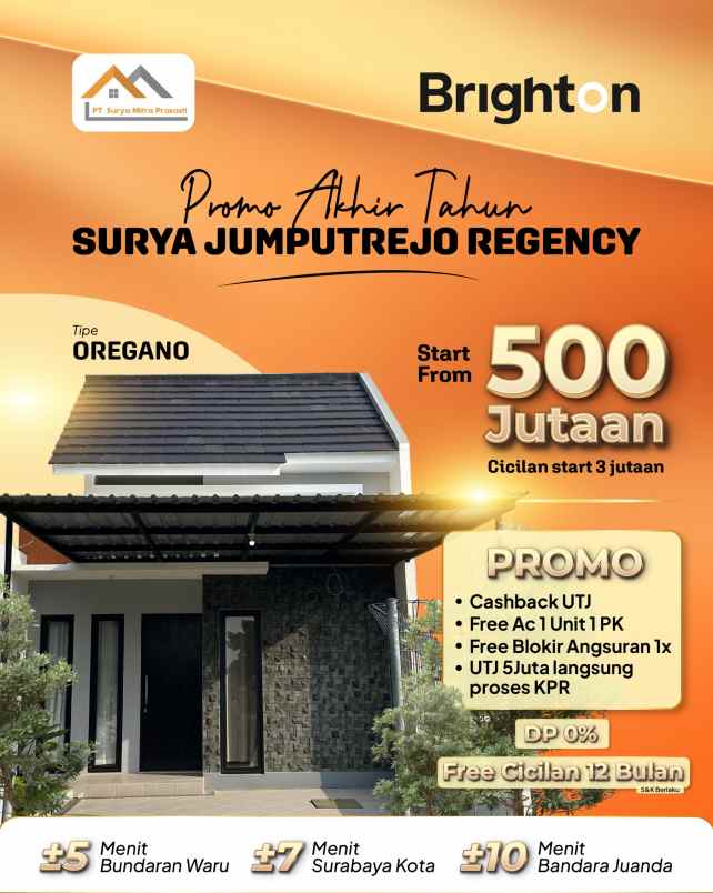 dijual rumah jumputrejo regency