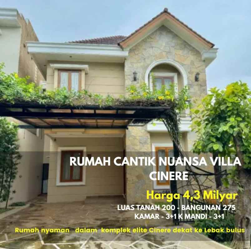 dijual rumah komplek vila cinere mas