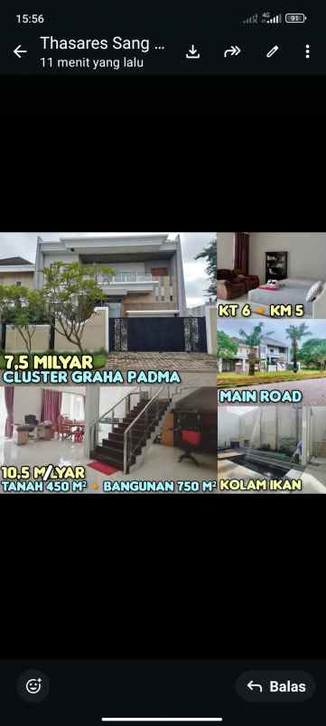 dijual rumah mewah di graha padma semarang