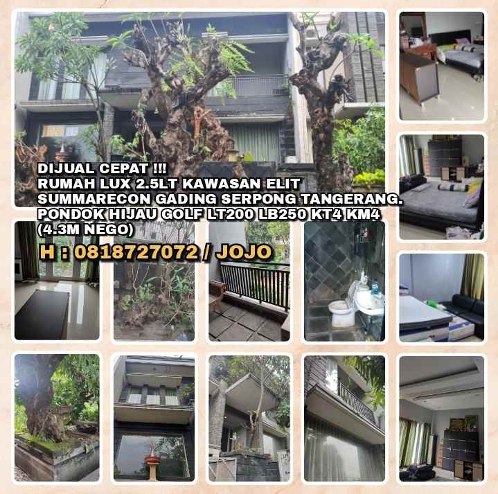 dijual rumah pondok indah hijau golf