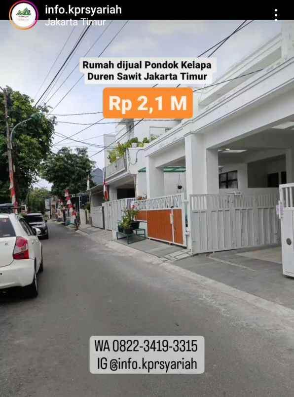 dijual rumah pondok kelapa