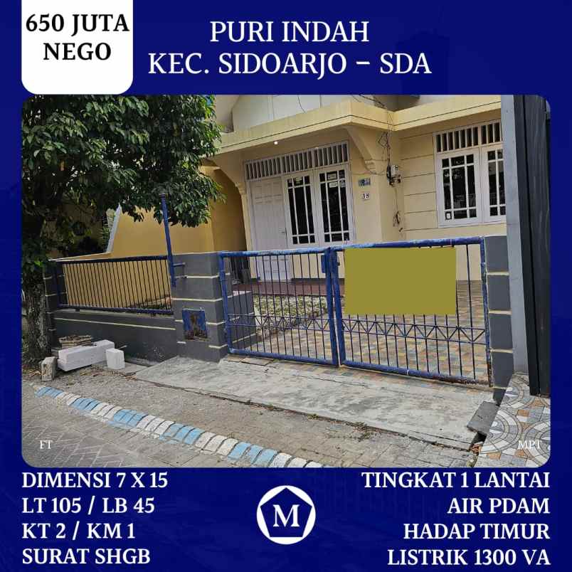 dijual rumah puri indah