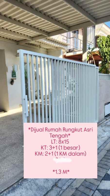 dijual rumah rungkut asri tengah