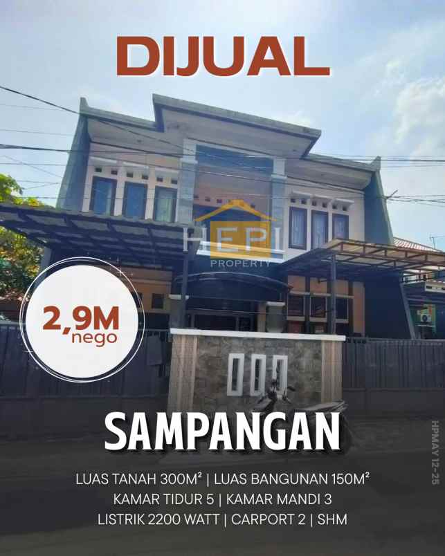 dijual rumah sampangan