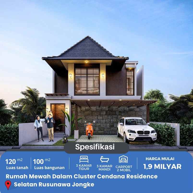 dijual rumah selatan rusunawa jongke