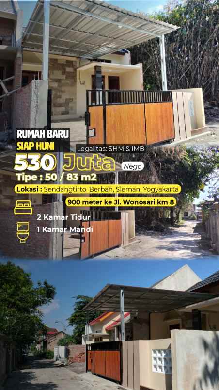 dijual rumah sendangtirto berbah sleman