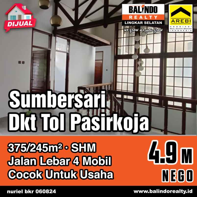 dijual rumah strategis di komplek sumbersari