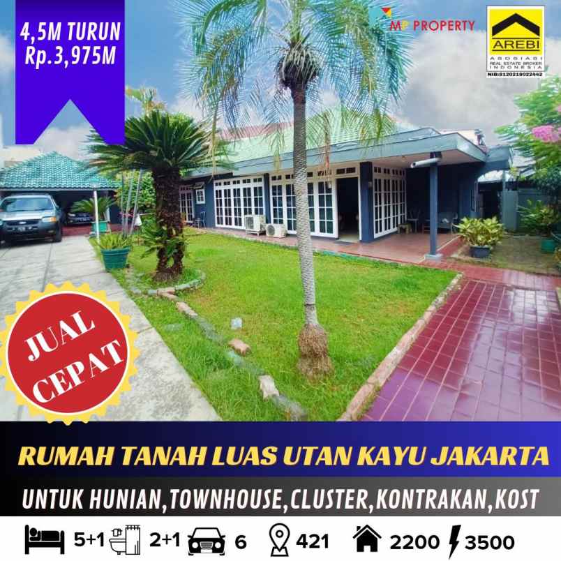 dijual rumah utan kayu raya jakarta timur