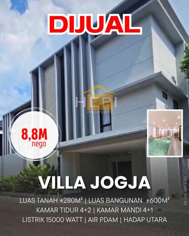 dijual rumah villa jogja furnished fasco mansion