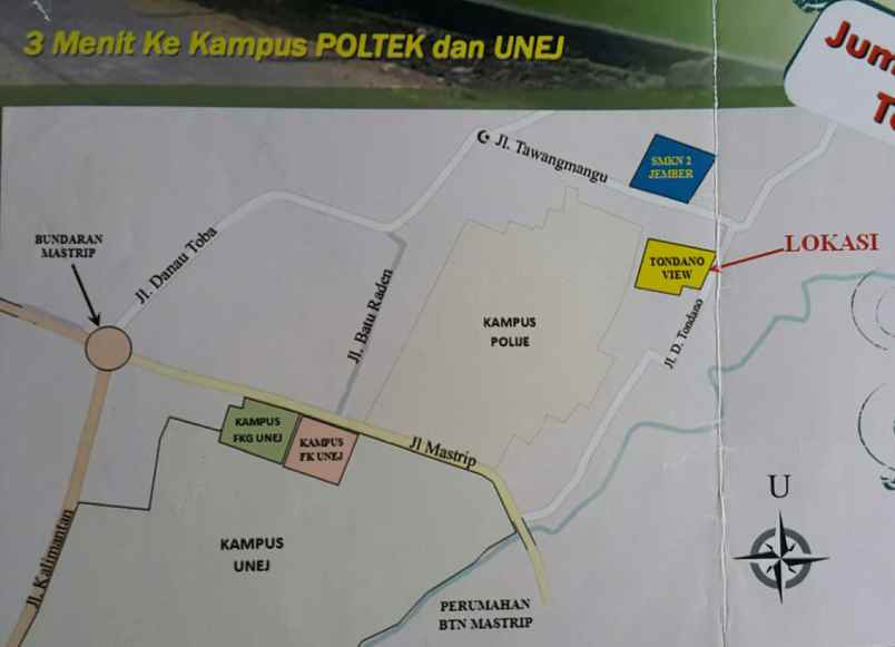 dijual tanah cluster tondano view jl